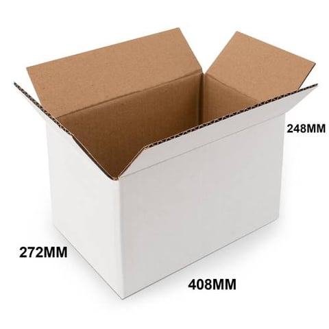 CARTOON BOX WHITE LENGTH 408MM WIDTH 272MM HEIGHT 248MM