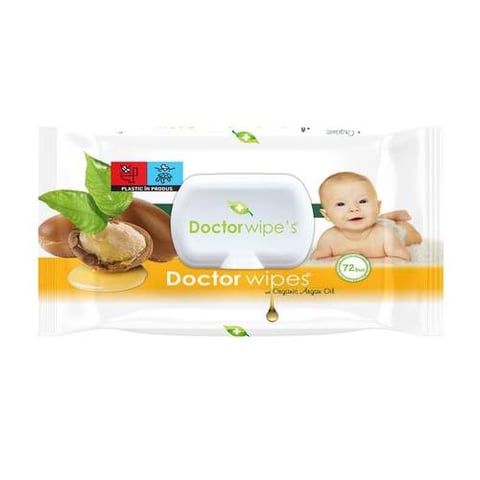 DOCTOR WIPES BABY WET WIPES ARGAN OIL 72PCS