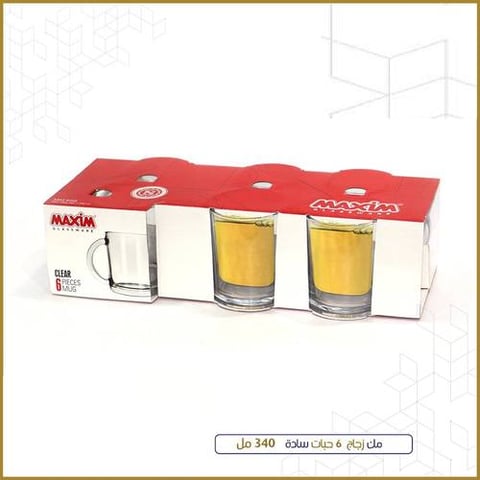 كاس زجاج 340مل 6حبات