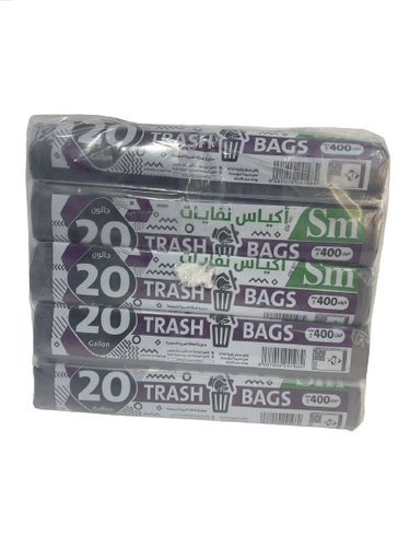 SM TRASH BAG ROLL BLACK 20GALLON 4KG - PACKET