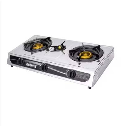 GEEPAS GK6857 DOUBLE BURNER STAINLESS STEEL GAS STOVE 