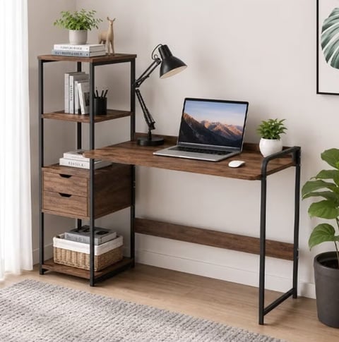A modern office with integrated shelves | 120 cm (delivered within 6 working days in Riyadh)