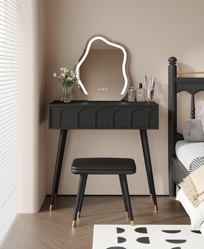 Dressing table with chair and smart mirror