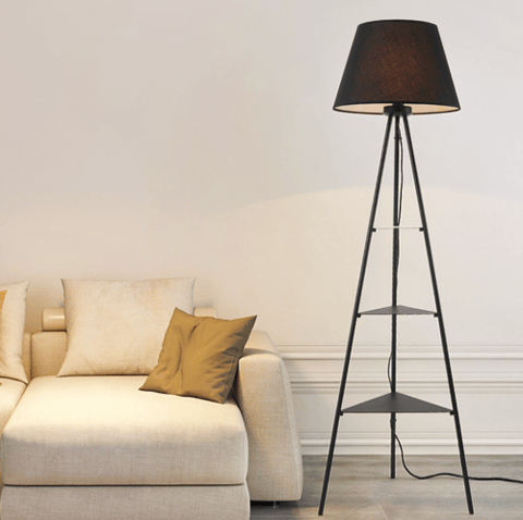 lamp with shelves