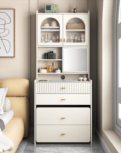 Dressing table with hidden chair