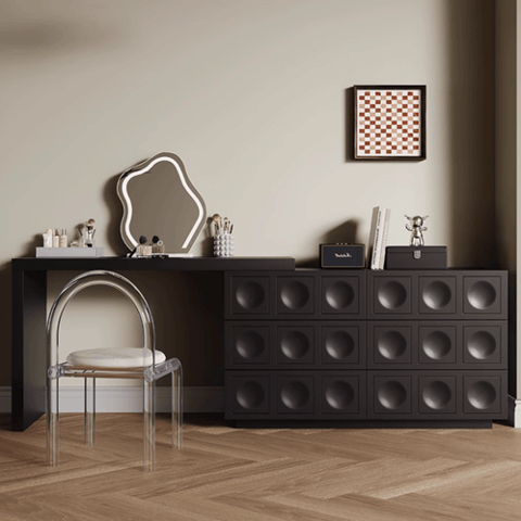 Dressing table with cloud mirror