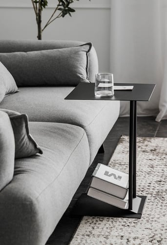 Side table with bookshelf