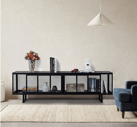 glass tv bookcase