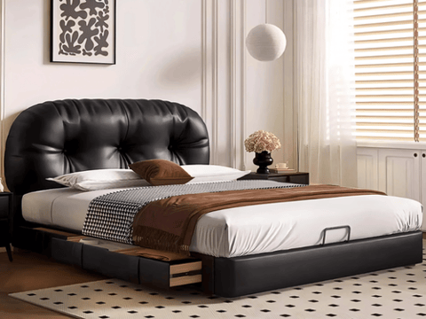 Vanji leather bed
