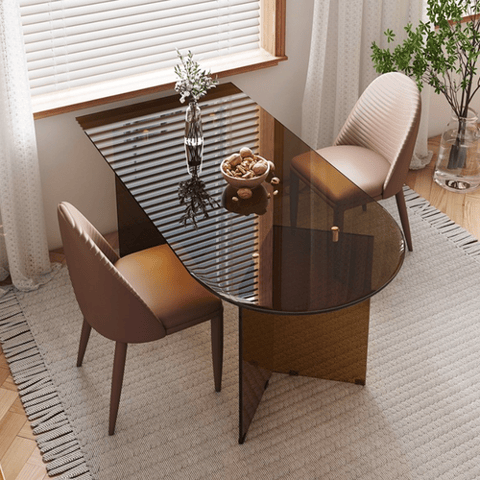 Glass dining table