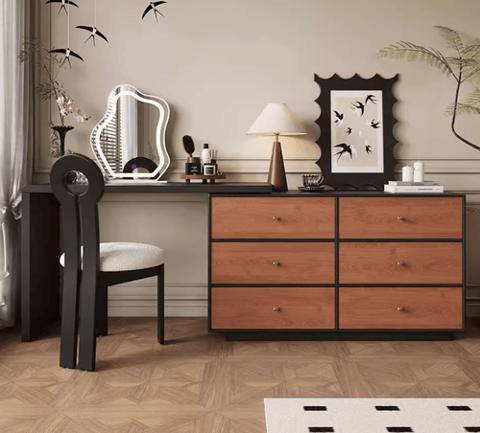 Modern dressing table with chair and mirror