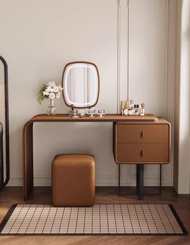 Dressing table with chair and mirror