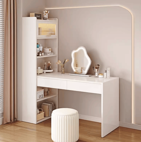 Dressing table with chair and mirror