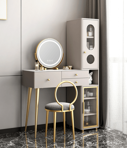 Nordic dresser with chair and mirror