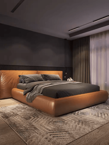Modern leather bed