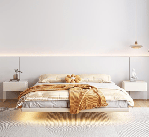 Leather floating bed
