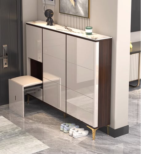 Shoe cabinet with stool