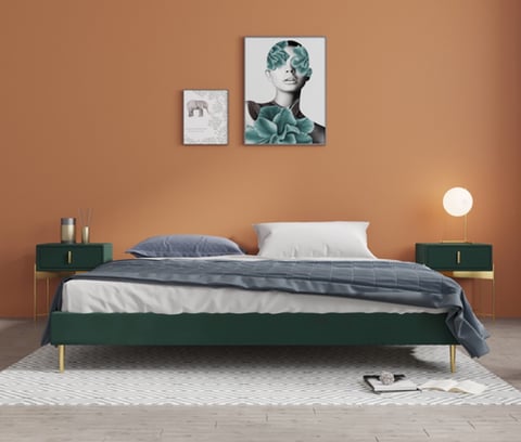 bed with 2 nightstand 