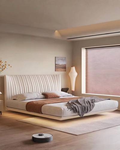 floating leather bed