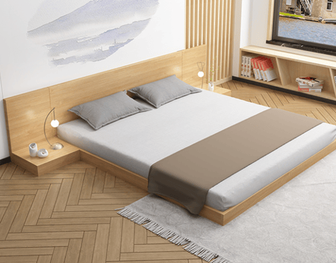 A bed with an attached commune
