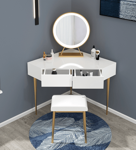 make up vanity with chair and mirror 