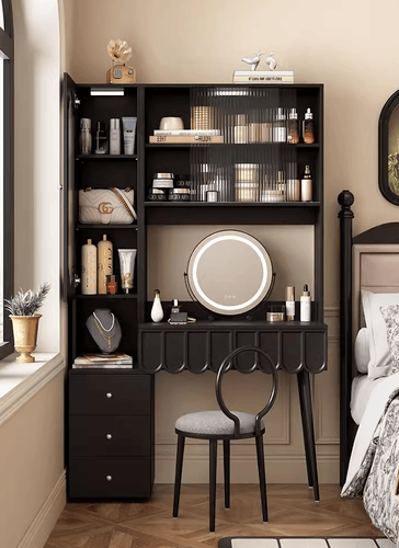 Nordic dressing table with chair and mirror