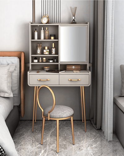 Nordic dressing table with chair and mirror