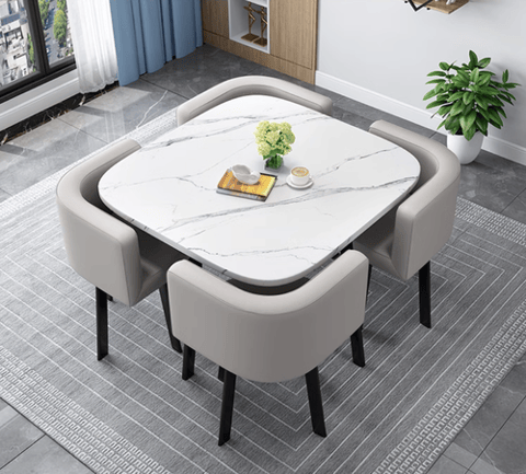Built-in dining table with 4 chairs