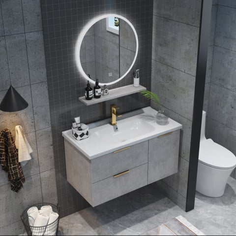 Washbasin with smart mirror