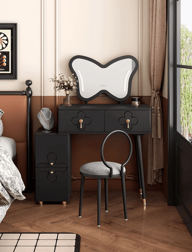 Butterfly dressing table with chair and mirror