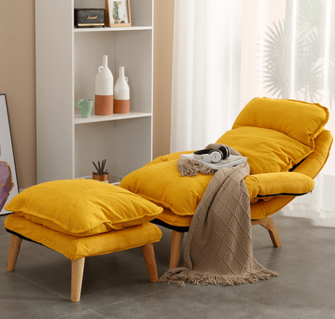 Chaise longue with footstool