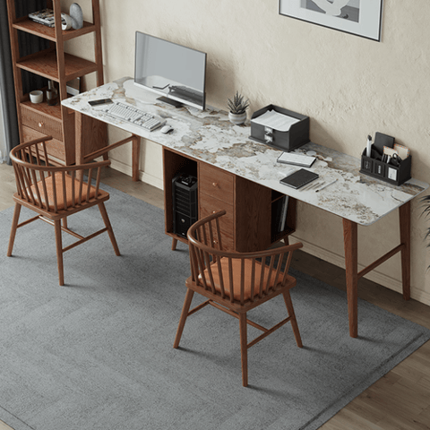 Double Desk With Huating Chairs