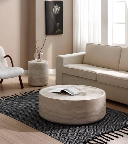 Travertine coffee table