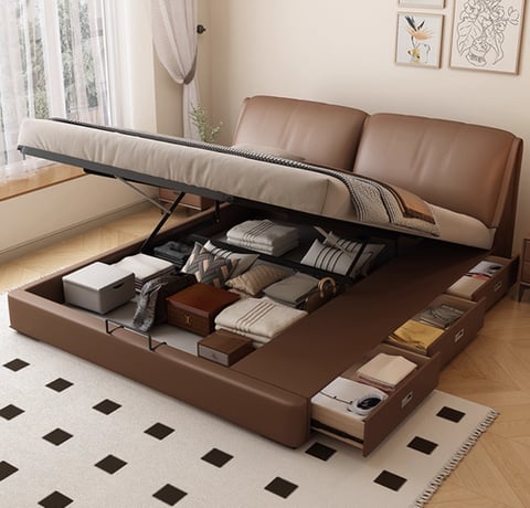 Ubony Leather Storage Bed