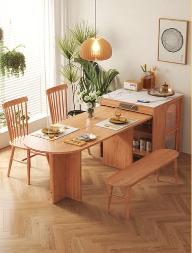 Warner dining table with island and chairs