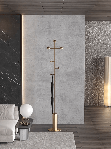 Modern clothes hanger, made of stainless steel.
