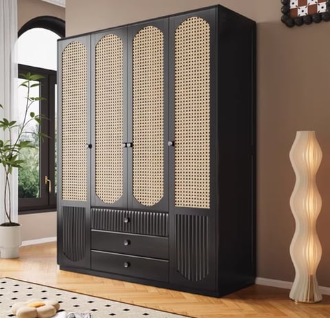 Classic design bamboo wooden wardrobe