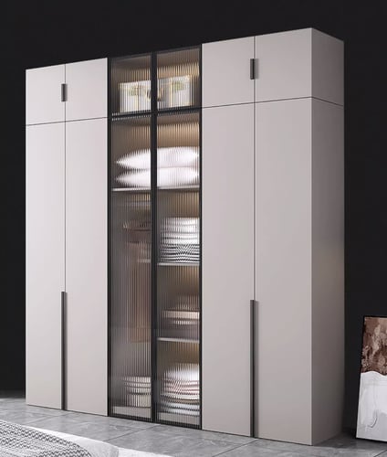 Glass door wardrobe