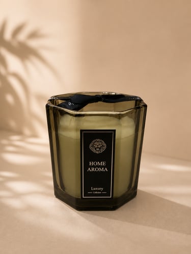 شمعه معطره بقالب اخضر فاخر 