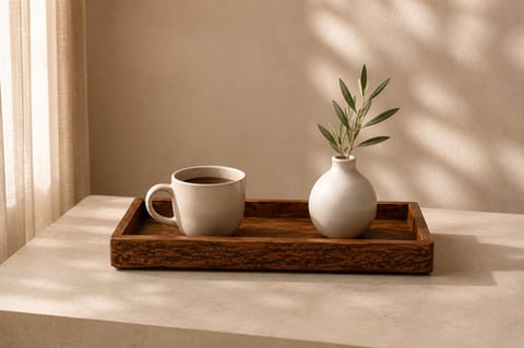 صينية تقديم خشبية مستطيلة فاخرة – 30 × 14 سم