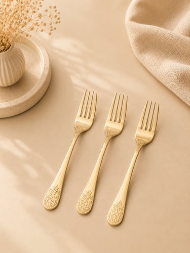 طقم سولتير 6 شوك حلا ذهبي 