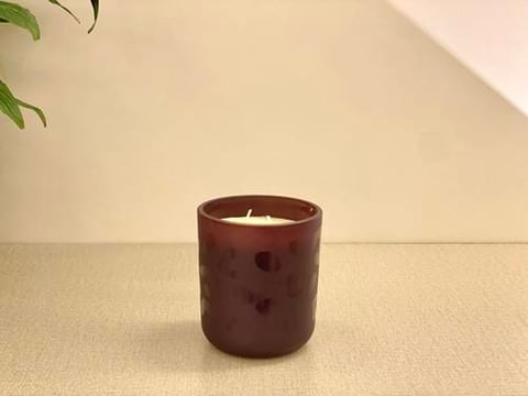 شمعه معطره بكأس زجاج فاخر 