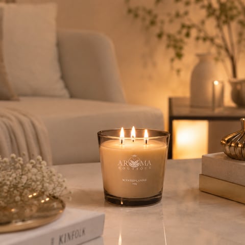 شمعة معطرة فاخرة في كوب زجاجي – 350 جم