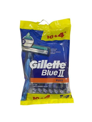 Long lasting blades gillette blue II 14pcs