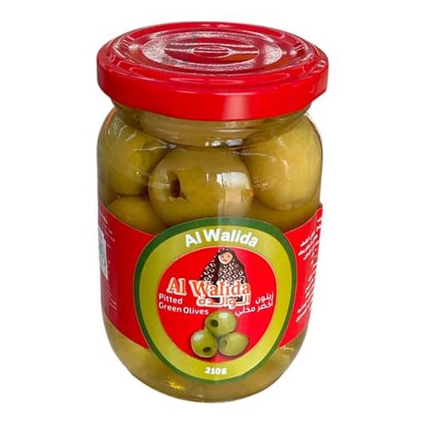 Pitted green olives 210g