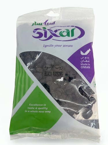 Black raisins sixar 250g