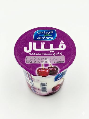 زبادي بطبقة الفواكة فيتال المراعي 140جم
