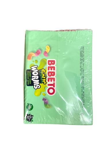 Bebeto Sour worm gelatin dessert 18g 24g
