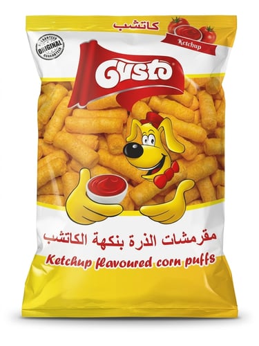 Gusto ketchup flavoured corn puffs 80g