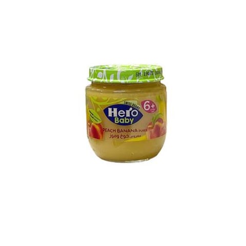 hero baby peach banana puree 125g